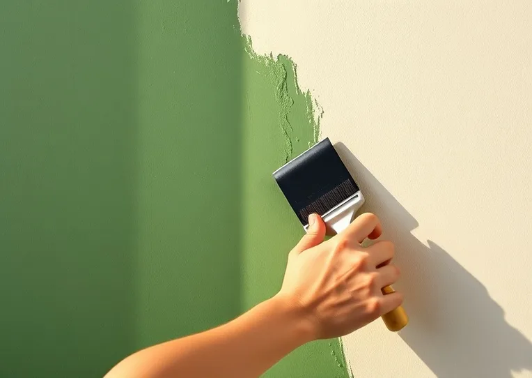 Application d'un enduit décoratif à la lisseuse sur un mur